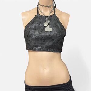Passport Vintage y2k real leather crop top size L